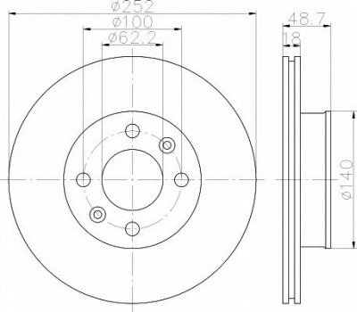 HELLA PAGID 8dd355116201 -  Тормозной диск